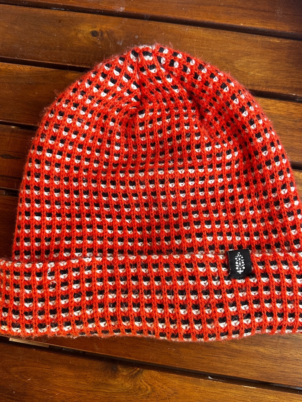 FP Movement by Free People Red & White Knit Beanie